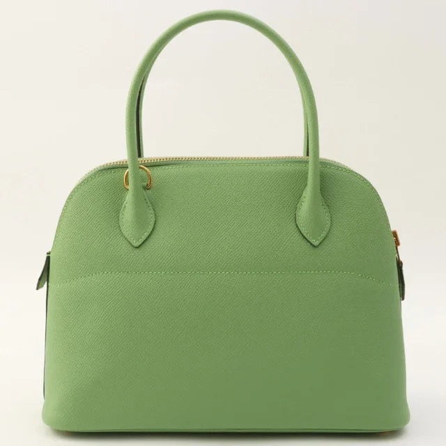 Hermès 2020 Bolide 27 Vert Criquet in Green Epsom leather from VINTAGE QOO TOKYO, photo 3 of 12
