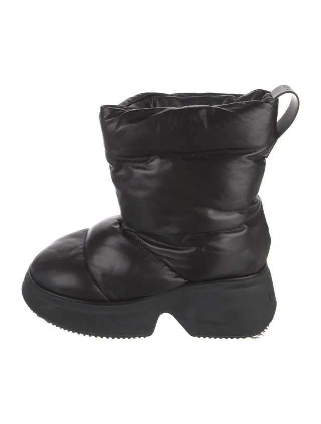 Loewe Leather Moto Boots in black Leather from The RealReal