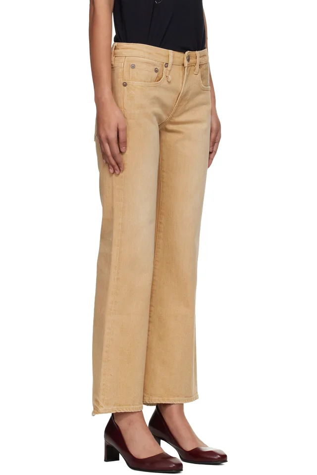 R13 Khaki Joan Cropped Flare Jeans, photo 2 of 4 from SSENSE