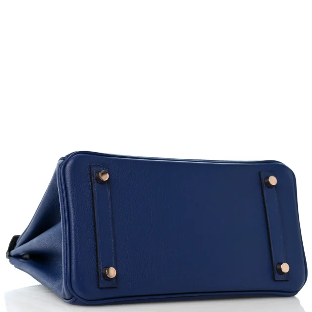 Hermès Taurillon Novillo Matte Alligator Birkin Touch 25 Bleu Saphir Marine in Navy Crocodile from FASHIONPHILE, photo 4 of 12