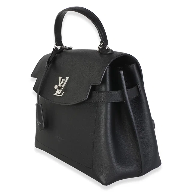 Louis Vuitton Black Grained Calfskin Lockme Ever MM in Black Caviar leather from myGemma