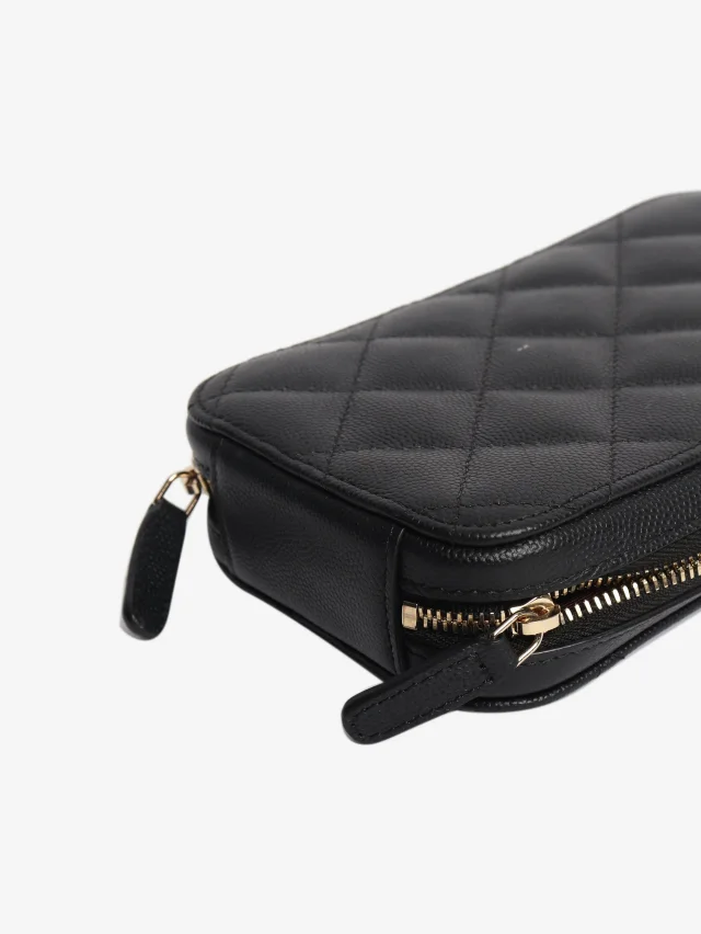 Chanel Black 2019 quilted phone holder in Black Caviar leather from Sign of the Times, photo 10 of 11