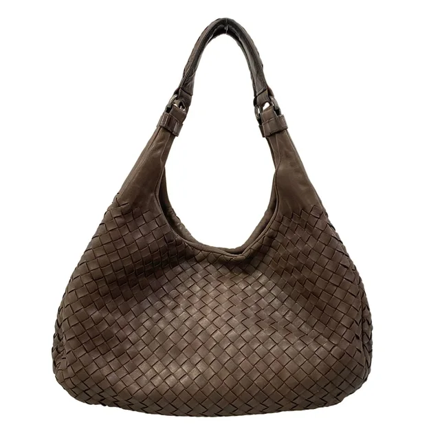 Bottega Veneta Shoulder Bag Intrecciato Dark Brown Leather in Brown Woven leather from The Reluxe