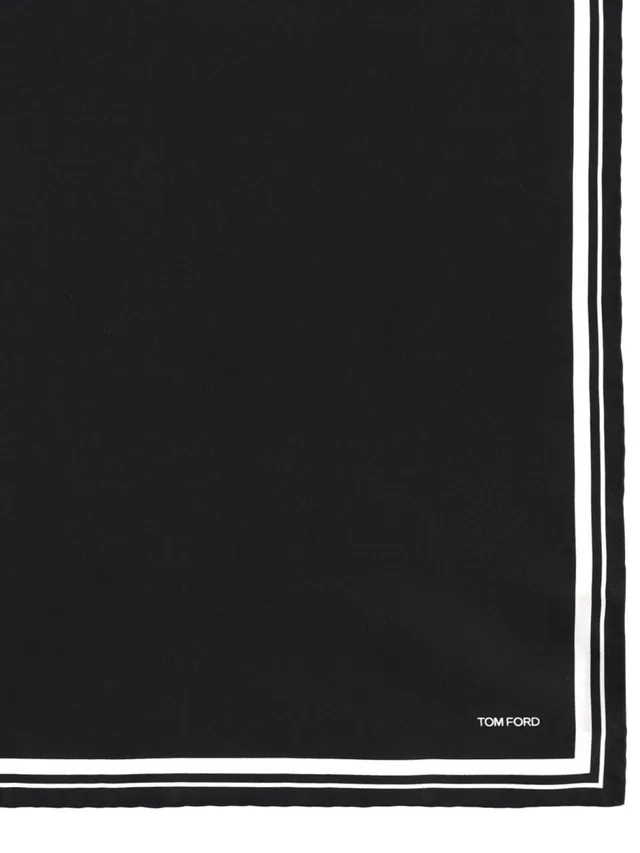 Tom Ford Silk Pocket Handkerchief — Black Accessory in Black Silk from HEWI