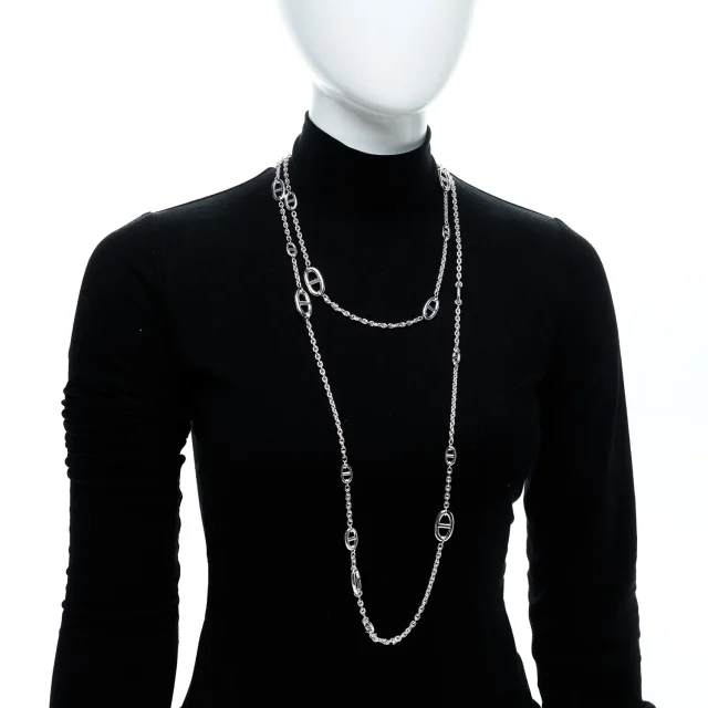 Hermès Sterling Silver Farandole Necklace 160 in Silver from FASHIONPHILE, photo 2 of 8