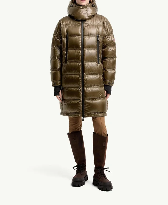 Moncler Rochelairs Hooded Long Down Jacket, photo 3 of 6 from SENSER