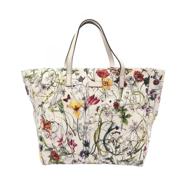 Gucci Tote Bag Flora Infinity White Multi Leather in White Leather from The Reluxe