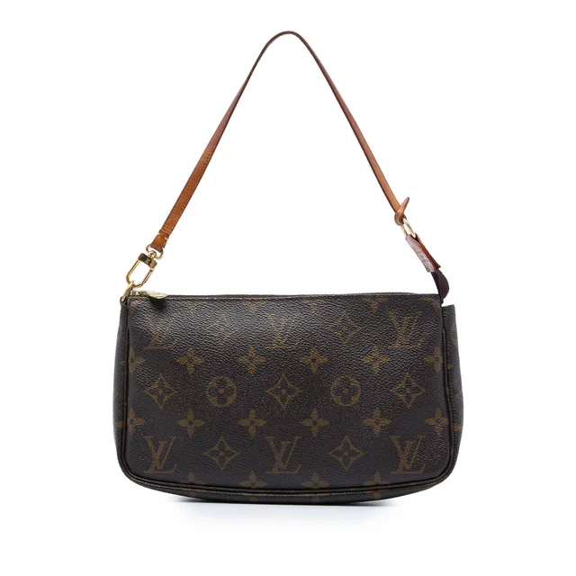 Brown Louis Vuitton Monogram Pochette Accessoires Shoulder Bag in Brown Coated canvas from Designer Revival