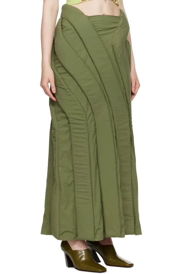 Stanley Raffington Green 3D Parametric Maxi Skirt, photo 2 of 2 from SSENSE