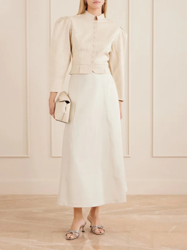 DESTREE India denim midi skirt in Beige, photo 2 of 2 from NET-A-PORTER (Canada)