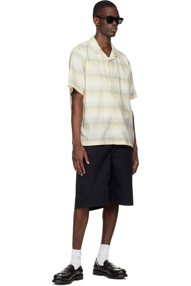 nanamica Yellow Open Collar Pique S/S Shirt, photo 4 of 4 from SSENSE