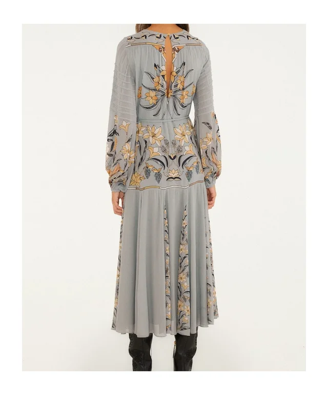 Farm Rio Stained Glass Beauty Long Sleeve Pleated Maxi Dress, photo 2 of 3 from SENSER
