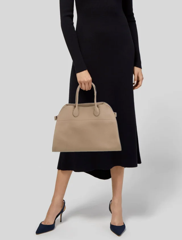 The Row Shoulder Bag handbags, wallets & cases in Silver Calfskin from The RealReal, photo 2 of 6