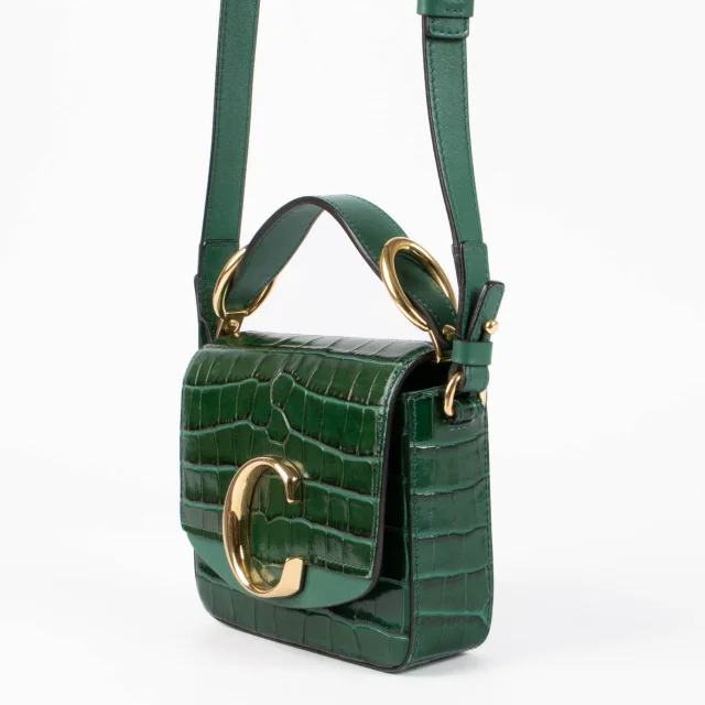 Chloé Green Croco Embossed C-Mini Bag in Green Leather from Labellov, photo 2 of 8
