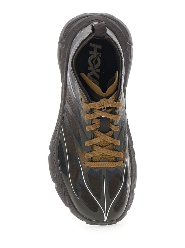 HOKA 'Mafate Speed 4 Lite' Brown Sneaker Low Top with Mesh Inserts in Tech Fabric Unisex in Brown, photo 5 of 5 from Gaudenzi Boutique