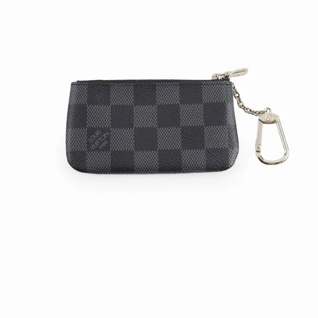 Louis Vuitton Pochette Clés Key Pouch Damier Graphite in Grey Canvas from The Purse Affair