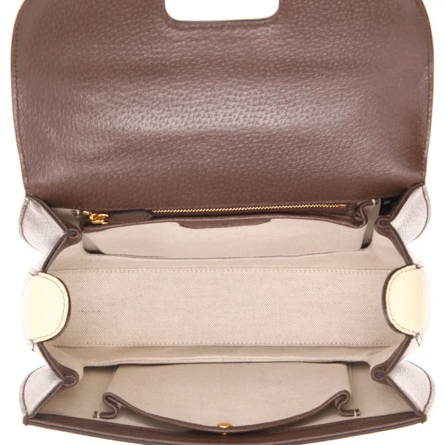 Gucci Bamboo handbag in brown GG Supreme canvas and brown leather in Brown Canvas from Collector Square, photo 5 of 6