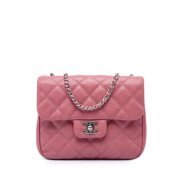 Pink Chanel Small Quilted Caviar Urban Companion Flap Crossbody Bag in Pink Caviar leather from Designer Revival