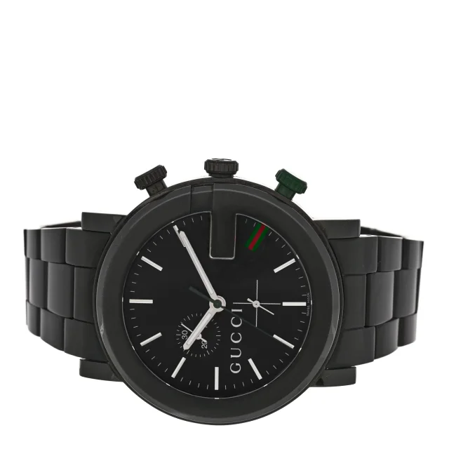 Gucci PVD Stainless Steel 44mm 101M G-Chrono Quartz Watch Black in Black from FASHIONPHILE, photo 2 of 4