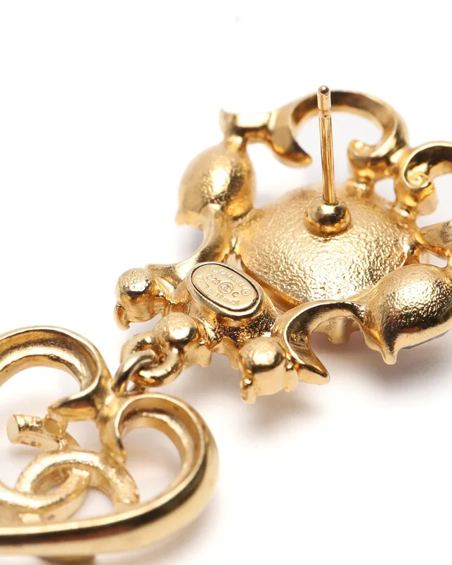 Chanel Coco Mark Rhinestone Dangling Earrings from A Retro Tale, photo 5 of 5