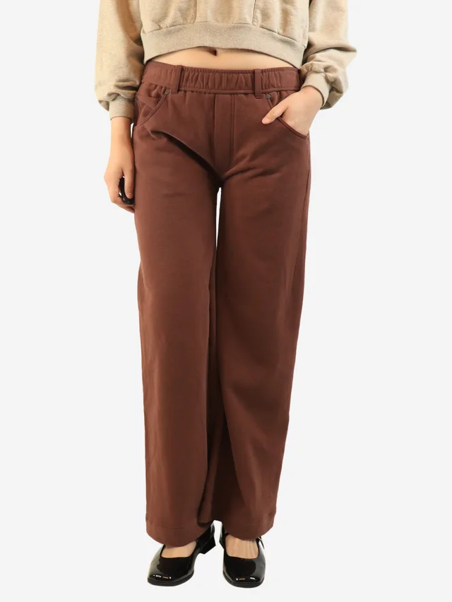 Brunello Cucinelli Clay cotton wide-leg pants - size S from Sign of the Times