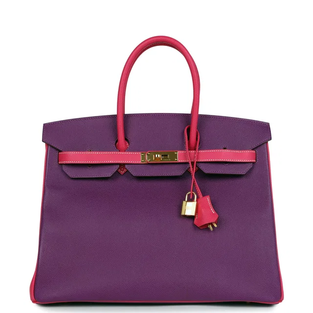 Hermès Special Order (HSS) Birkin 35 Violet, Rose Tyrien Epsom Gold Hardware in Pink Epsom leather from Madison Avenue Couture