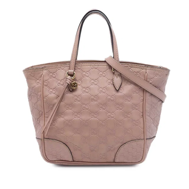Pink Gucci Small Guccissima Bree Satchel in Pink Leather from Designer Revival