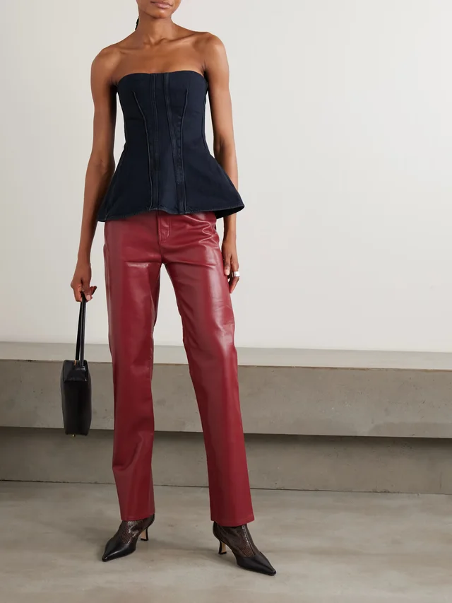 AGOLDE Lara strapless paneled denim bustier top in Blue, photo 2 of 2 from NET-A-PORTER (Canada)