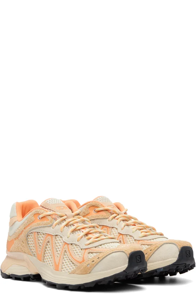 Salomon Beige & Orange XT-Whisper Embroidery Sneakers, photo 4 of 5 from SSENSE