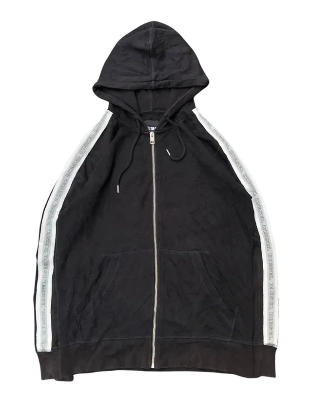 Diesel Rearview Zip Hoodie in black from Grailed