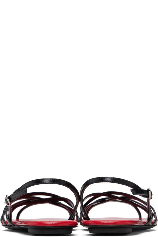 Proenza Schouler Black & Red Uma Slingback Sandals, photo 2 of 5 from SSENSE