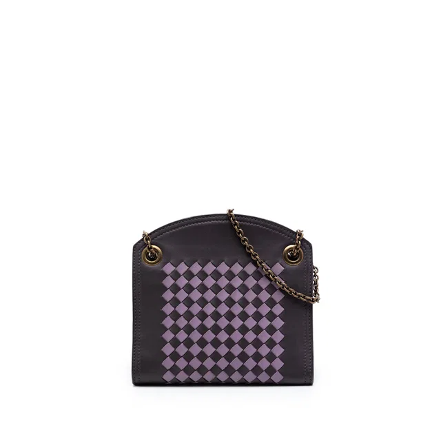 Purple Bottega Veneta Nappa Intrecciato Chain Wallet Shoulder Bag in Purple Nappa leather from Designer Revival