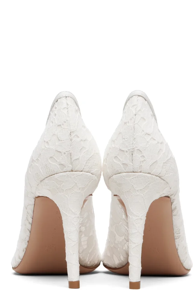 Gianvito Rossi White Claudia 85 Heels, photo 2 of 5 from SSENSE