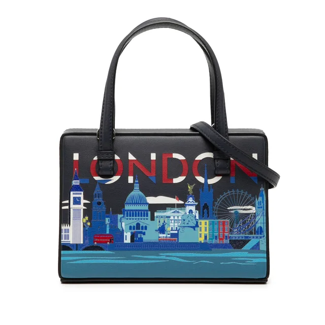 Blue LOEWE Small Leather London Postal Top Handle Bag Satchel in Blue Leather from Designer Revival