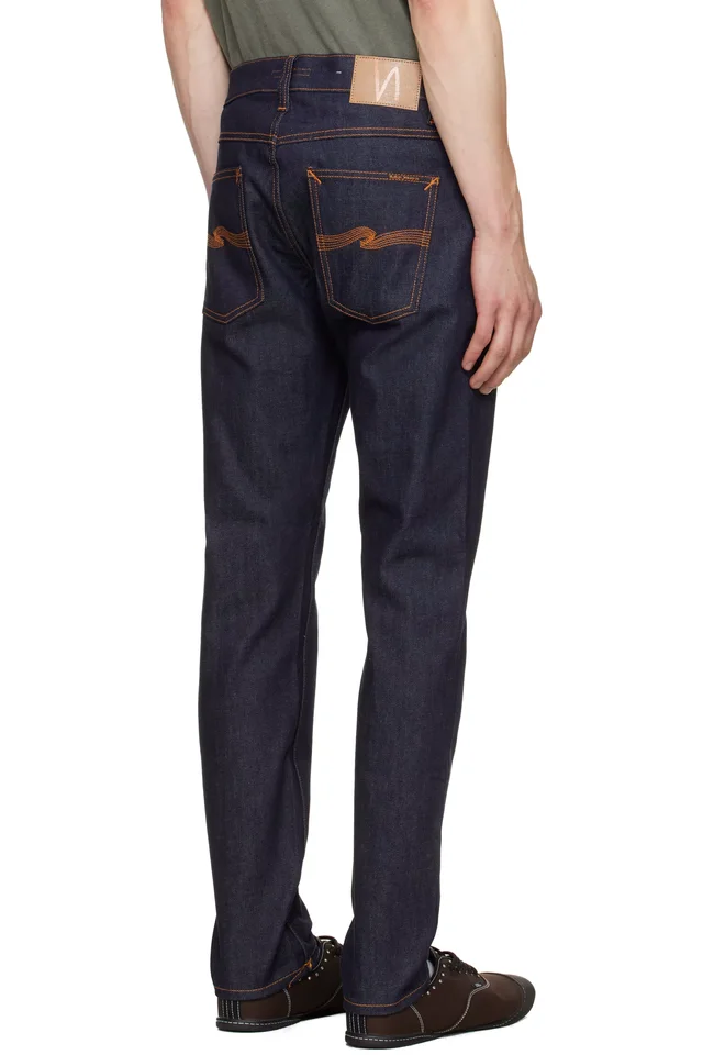 Nudie Jeans Navy Lean Dean Jeans, photo 3 of 4 from SSENSE