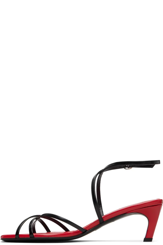 Proenza Schouler Black & Red Uma Ankle Strap Heeled Sandals, photo 3 of 5 from SSENSE