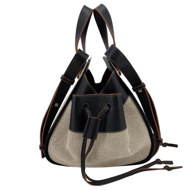 Loewe Hammock Canvas and Leather Shoulder Bag Cream from Dallas Designer Handbags