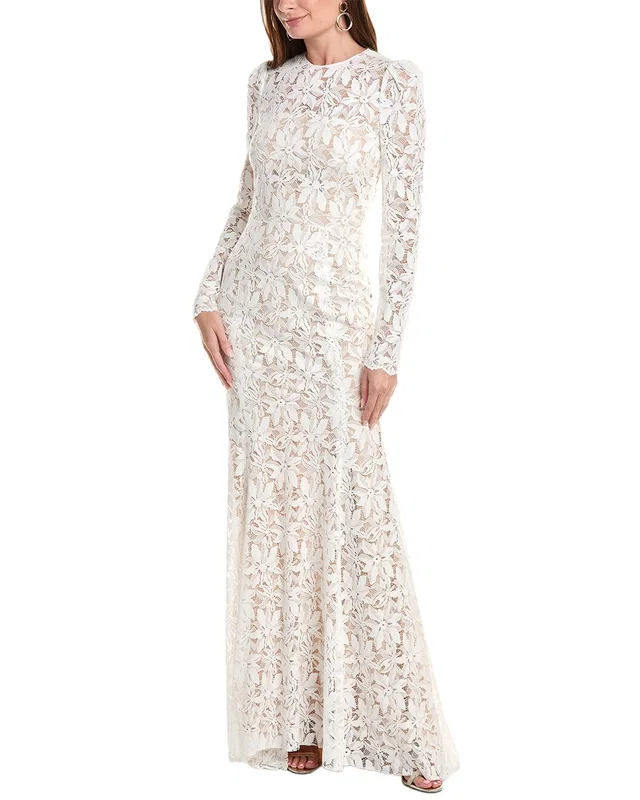 Oscar de la Renta Gardenia Lace Open Back Silk-Lined Gown, image 1 of 1 from Rue La La
