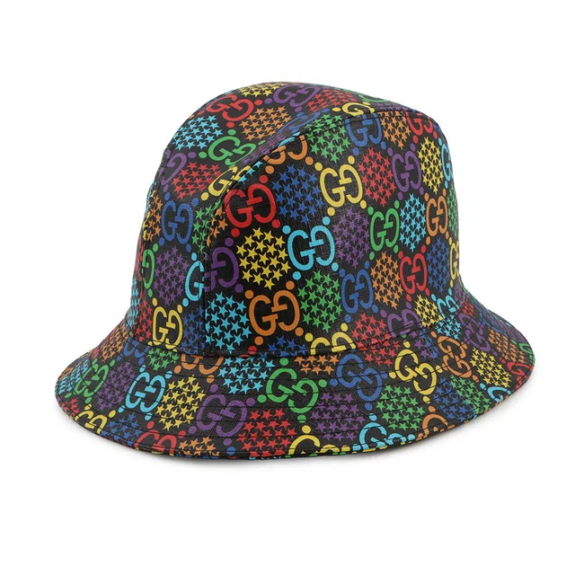 Gucci GG Psychedelic Fedora Size L Black/Multicolor604781 Polyester56% Cotton44% in Black from GALLERY RARE