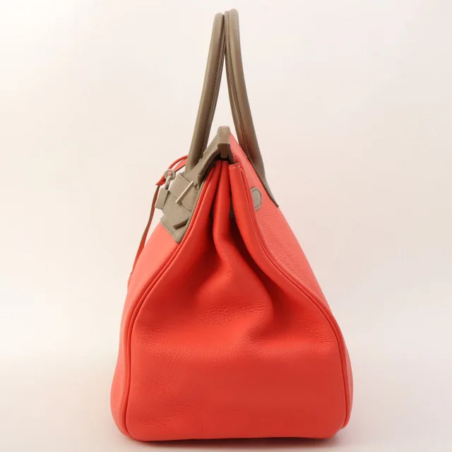 Hermès 2012 Birkin 35 Casaque Etoupe/Argile/Rose Jaipur in Taupe Clemence leather from VINTAGE QOO TOKYO, photo 4 of 11