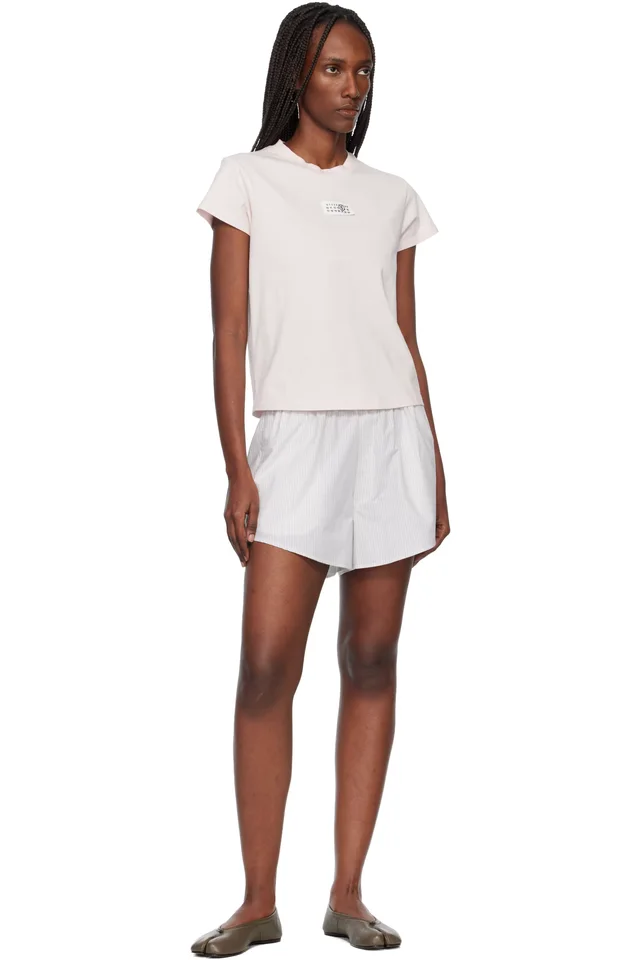 MM6 Maison Margiela Pink Numeric Cotton T-shirt, photo 4 of 4 from SSENSE