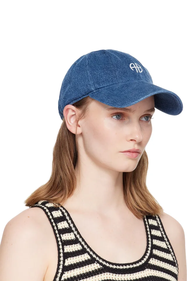 ANINE BING Blue Jeremy Baseball Cap, photo 2 of 3 from SSENSE