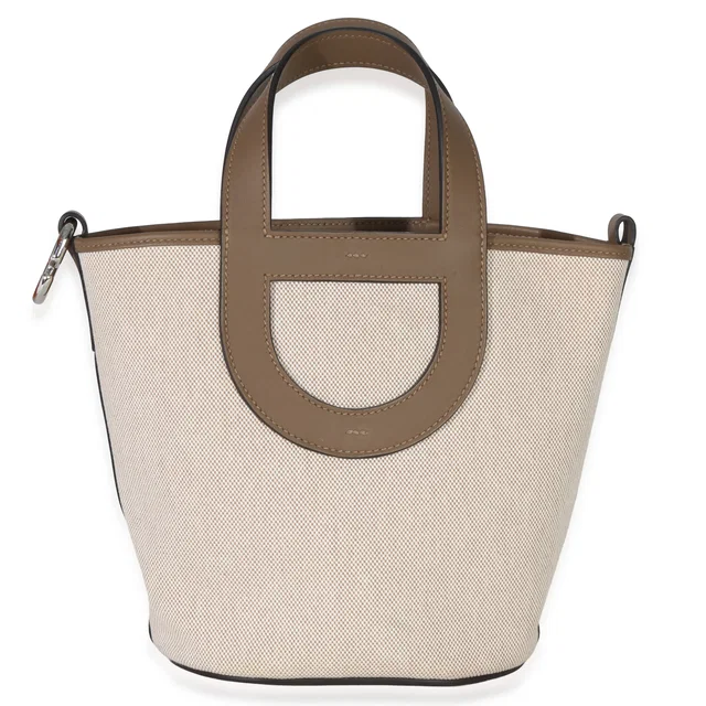 Hermès Toile H Swift Ecru Beige De Weimar In-The-Loop 18 Phw Beige; Gray Canvas Handbag in Beige Swift leather from HEWI