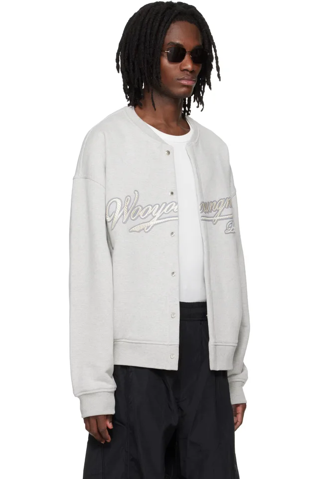 WOOYOUNGMI Gray Cardigan Sweatshirt, photo 2 of 2 from SSENSE