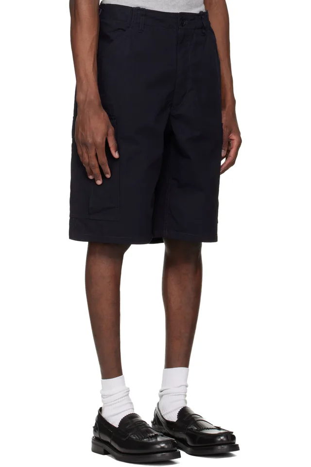nanamica Navy Ripstop Cargo Shorts, photo 2 of 4 from SSENSE