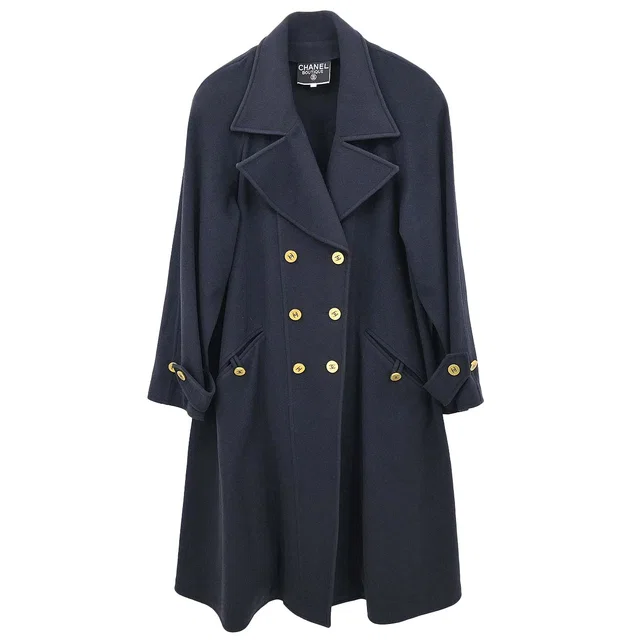 Chanel 1994 Coat Black #36 in Black Cashmere from AMORE Vintage Tokyo