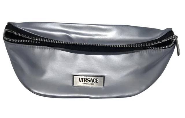 Versace Fragrances Metallic Silver Belt Bag Fanny Pack Greek Key Strap New in silver|gray from Poshmark
