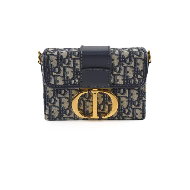 Christina Dior Montaigne Box Oblique Crossbody Bag in Canvas from The Purse Affair