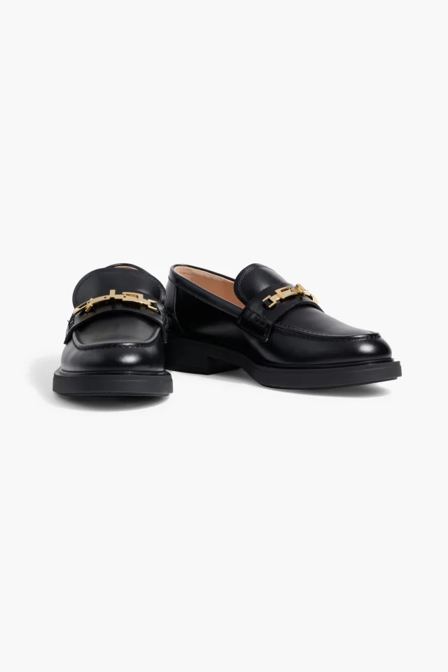 Gianvito Rossi Martine Buckle-Embellished Leather Loafers in Black, photo 2 of 4 from THE OUTNET