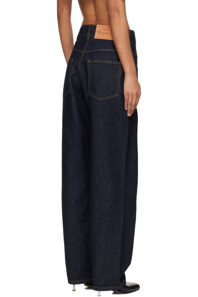 Moschino Navy Cotton Jeans, photo 3 of 4 from SSENSE